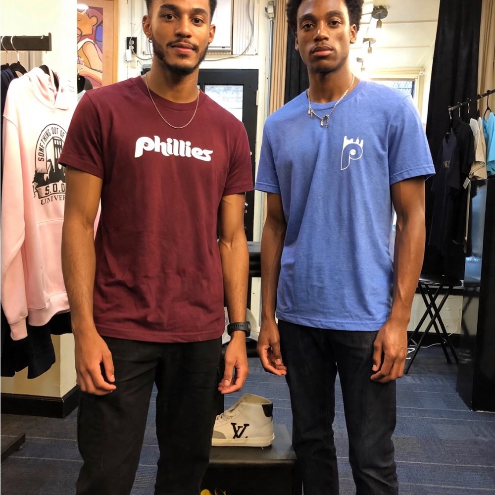 2-1 Phillies Graphic Tee - light blue & Maroon Short Sleeve Shirts - Picture 2 of 5